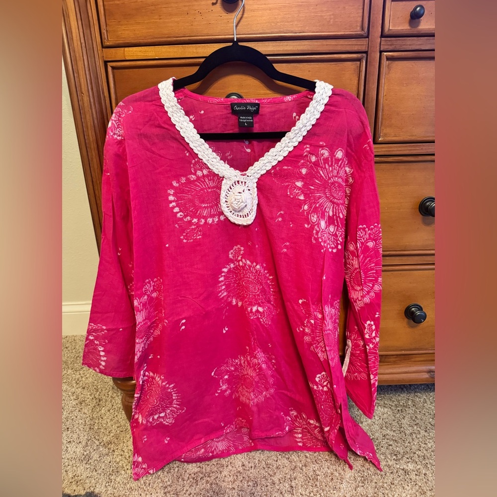 Pink Tie Dye Women's Beach Coverup